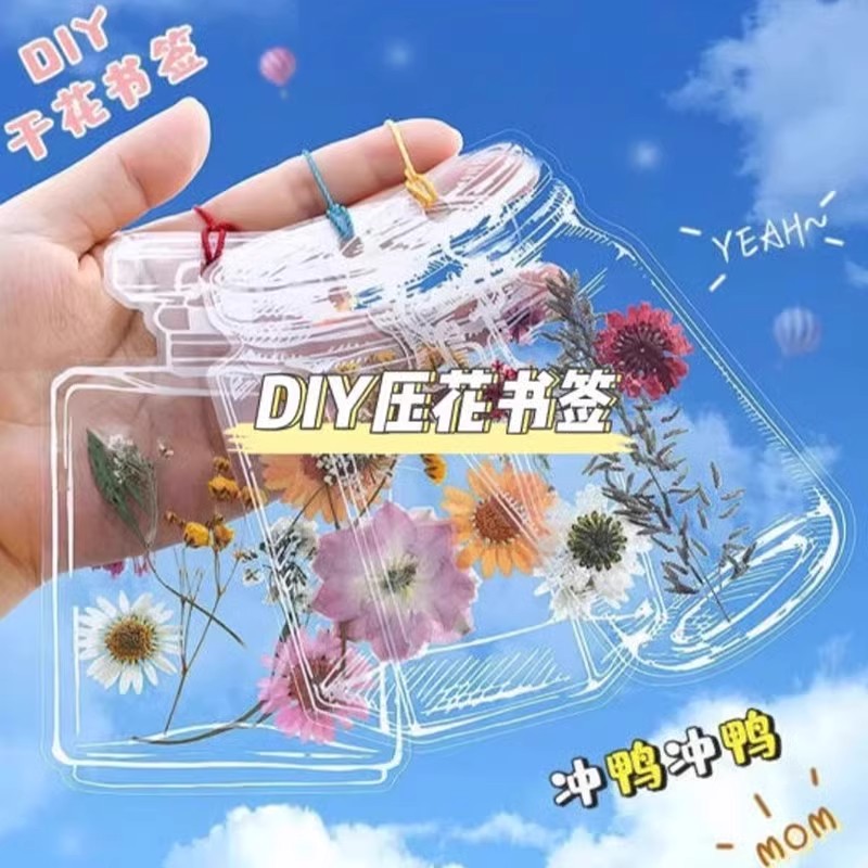 干花书签手工创意材料透明标本瓶