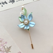 非遗缠花胸针古风新中式 汉服配饰缠花簪子宋制少女头饰古风手作