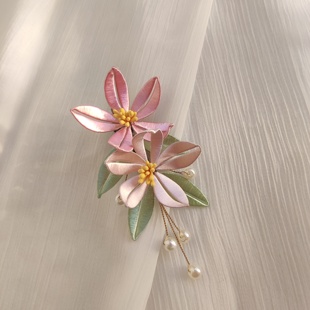 缠花成品古风汉服发饰双花发夹日常佩戴汉服头饰古风发饰旗袍