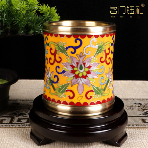 景泰蓝笔筒北京珐琅掐丝实用会议礼品毕业送老师客户员工伴手礼物