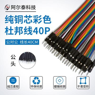 杜邦线40芯20CM公对公连接线电子线测试导线数据采集卡模块连接线