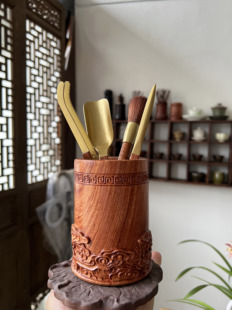 茶道六君子套装红木汉唐茶具配件高档泡茶工具随手礼茶礼茶夹笔筒