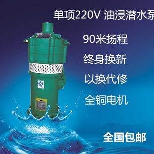 抽水泵油D高扬程水泵1寸浸深井泵潜水泵项农用单220灌溉V Q井下式
