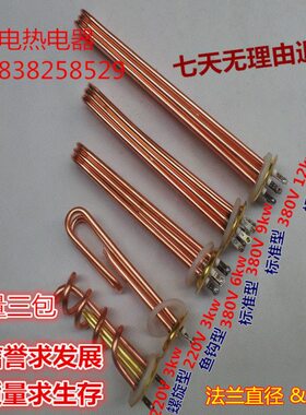 全铜63盖开水器电热管热水器加热管发热管220V3KW380V6KW9KW12KW