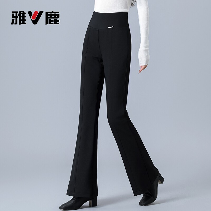 雅鹿羽绒裤女士2026冬季新款外穿保暖显瘦高腰直筒冬季加厚喇叭裤