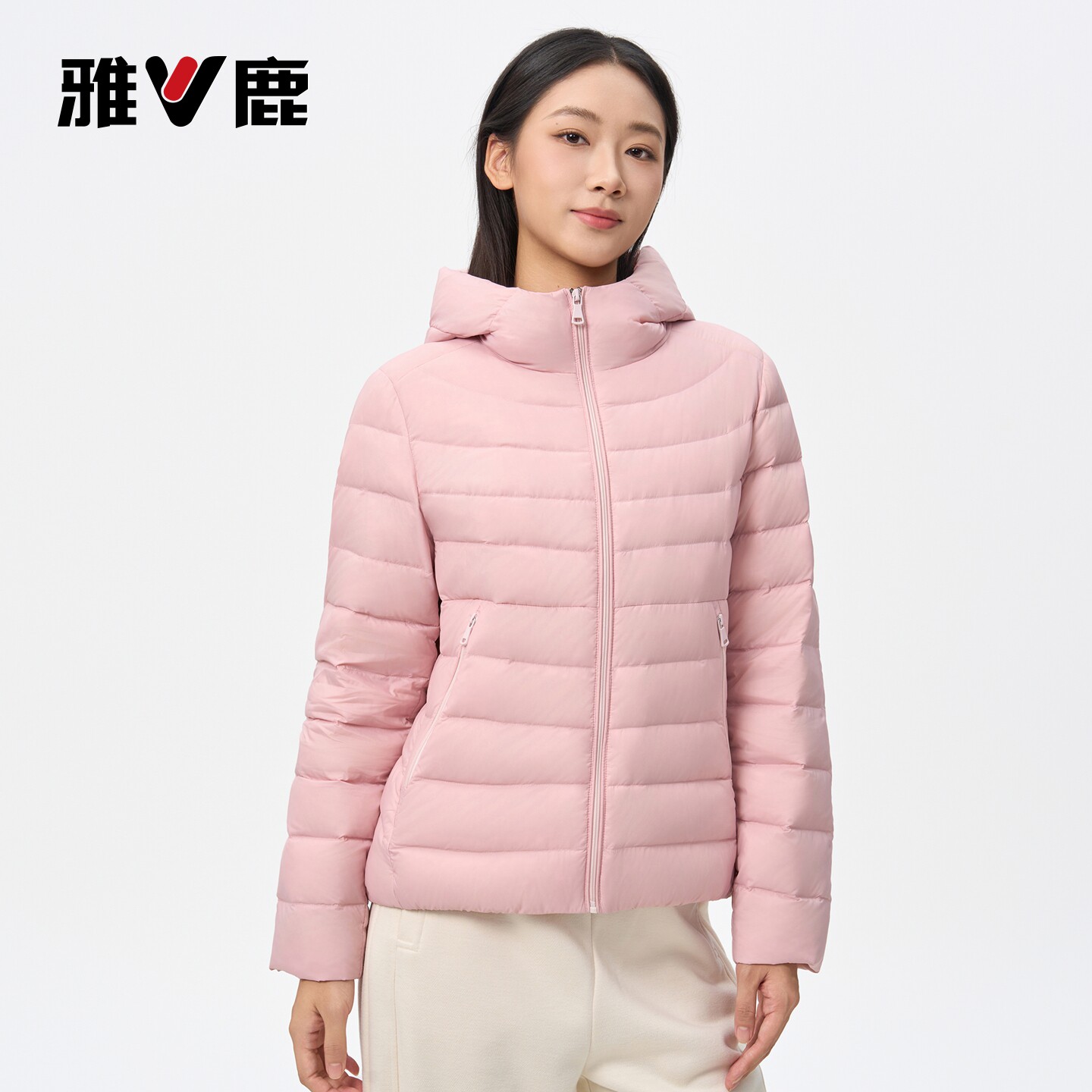 雅鹿排骨轻薄款羽绒服女2026新款秋冬季百搭休闲上衣日常通勤外套