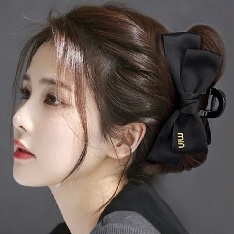 白鹿同款蝴蝶抓夹女2024新款大号适合发量多蝴蝶结鲨鱼夹发饰
