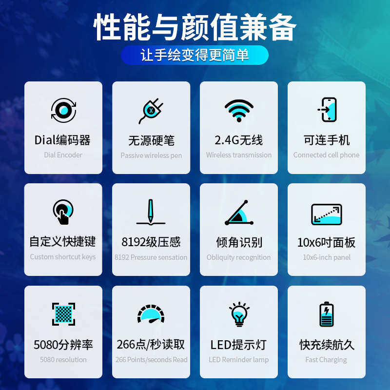 绘王Q620M无线手绘板电子绘图板写字输入手写板电脑绘画板数位板