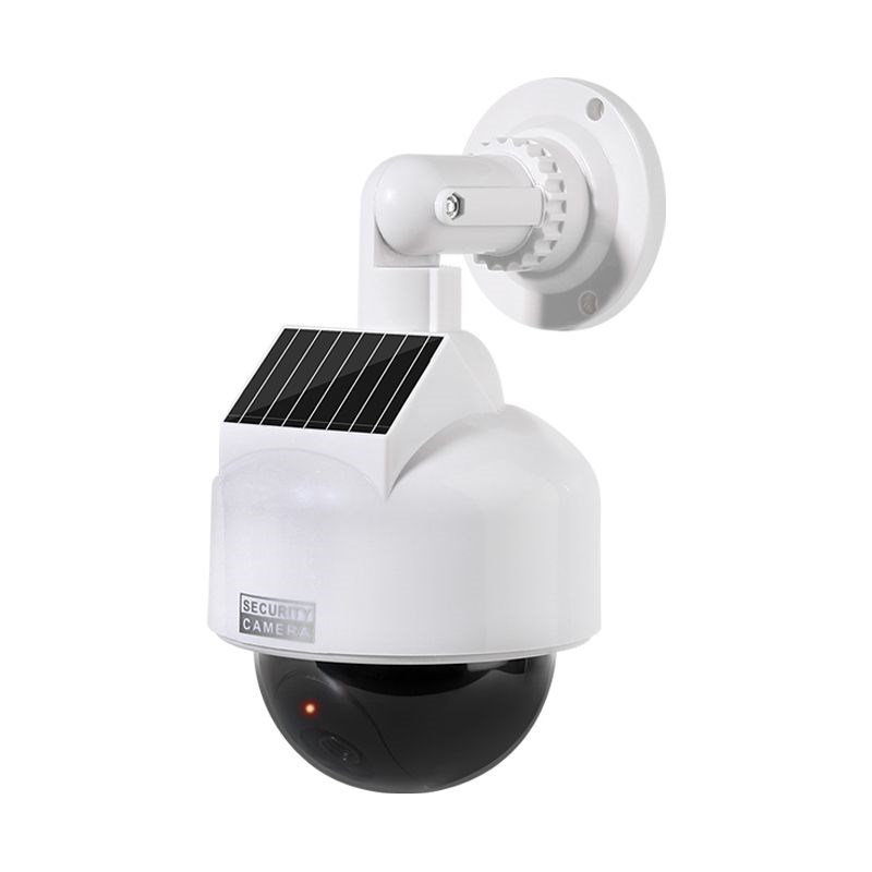 太阳能假监控器仿真语音监控模型带闪烁灯防盗探头室外防水球机型
