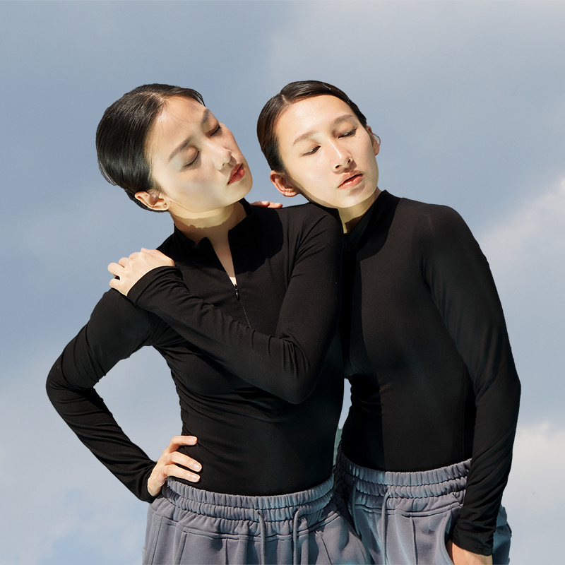 涂一TT2206现代舞蹈练功服女式紧身长袖上衣黑色表演训练瑜伽艺考