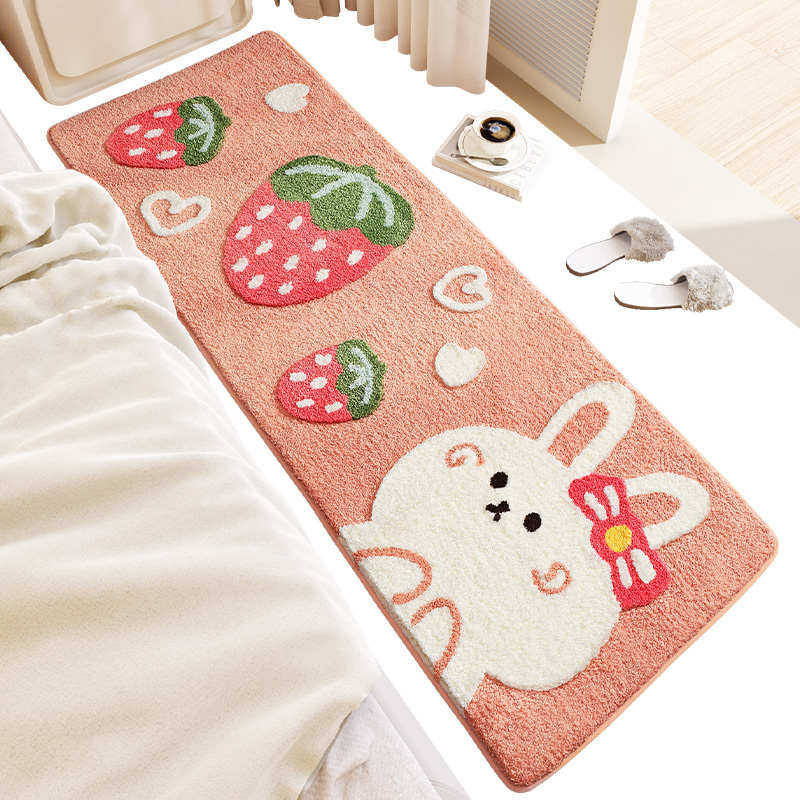 卧室地毯2025新款儿童女孩房间床边毯子卡通免洗长条毯子床前地垫,居家布艺,床边毯,淘宝优惠券,粉丝福利购,淘宝优惠卷