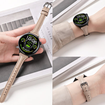 适用于vivowatch5/3手表表带新款皮质腕带VIVOWatch3智能运动iQOOwatch男女高级感小蛮腰细款替换带柔软表链