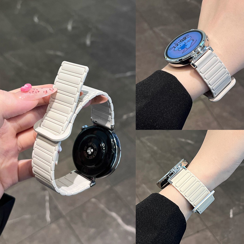 适用于华为gt6/gt5新款gt6/5pro手表带watch5磁吸硅胶腕带表链watch4Pro智能gt4运动gt3/2女表高级专用夏防水