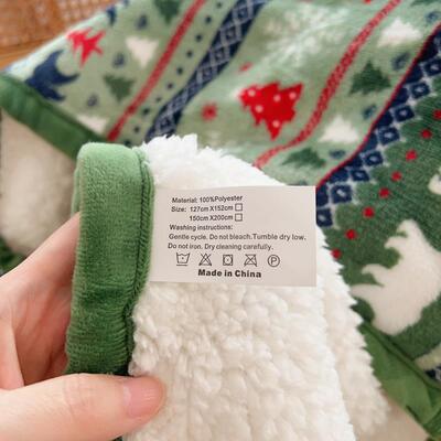 圣诞雪花熊｜毛毯毯子办公室午睡毯沙发毯冬季加厚珊瑚绒毯盖毯