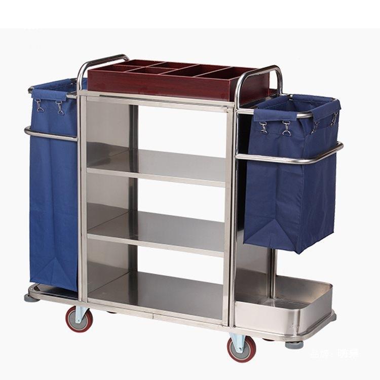 酒店双边客房工作车 收纳布草车 房口车 宾馆清洁保洁服务车推车