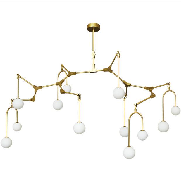 后现代铁艺吊灯创意个性客厅餐厅卧室灯具北欧玻璃圆球装饰吊灯