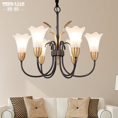 客厅卧室吊灯美式大气餐厅房间全铜吊灯复式楼大厅书房楼梯吊灯具