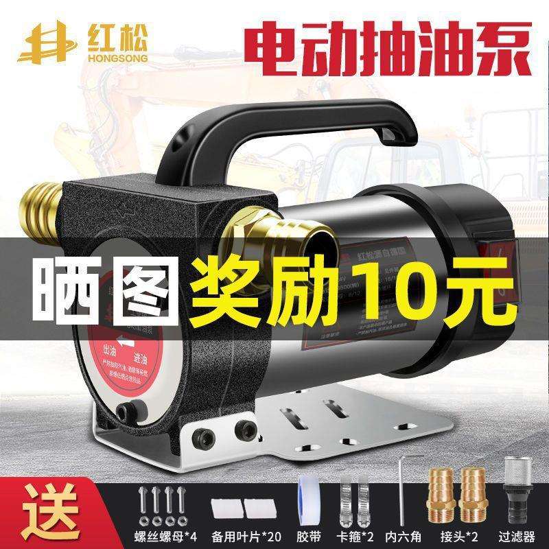 德国红松电动抽油泵12V24V220V伏柴油加油机正反抽油机自吸泵油泵