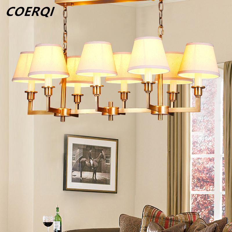 美式全铜吊灯餐厅长方形现代简约大气创意餐桌别墅客厅大气灯具