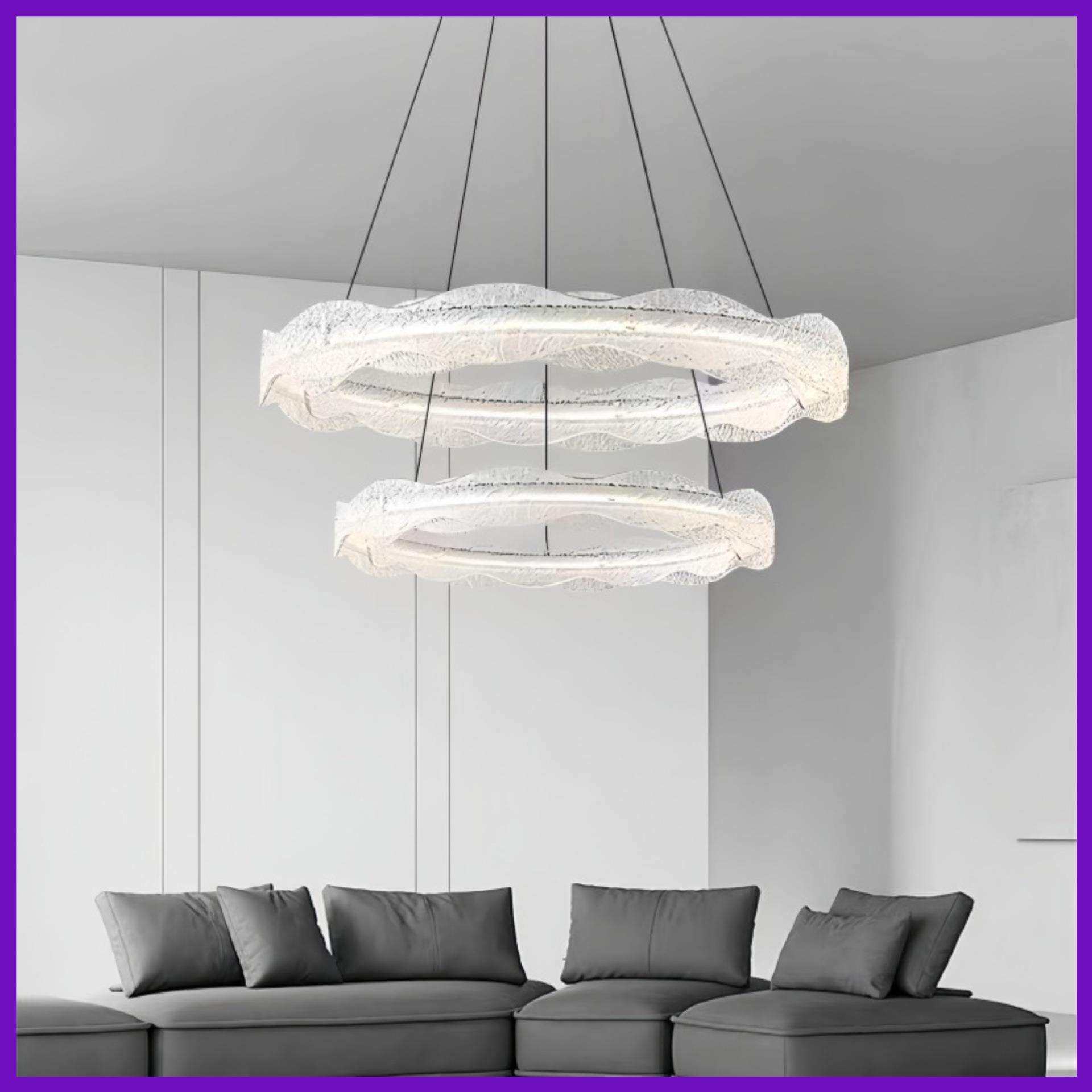 意式极简客厅吊灯led轻奢高级感环形树脂大厅大气简约主灯餐厅灯