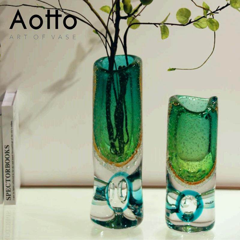 欧式创意风玻璃花瓶高颜值家用直筒桌面水培花瓶干花装饰摆件瓶子