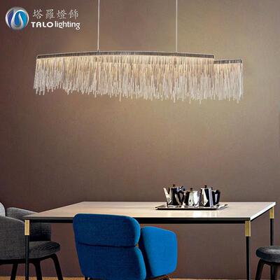 后现代简约轻奢铝链条吊灯创意北欧客厅餐厅吊灯酒店艺术流苏灯具