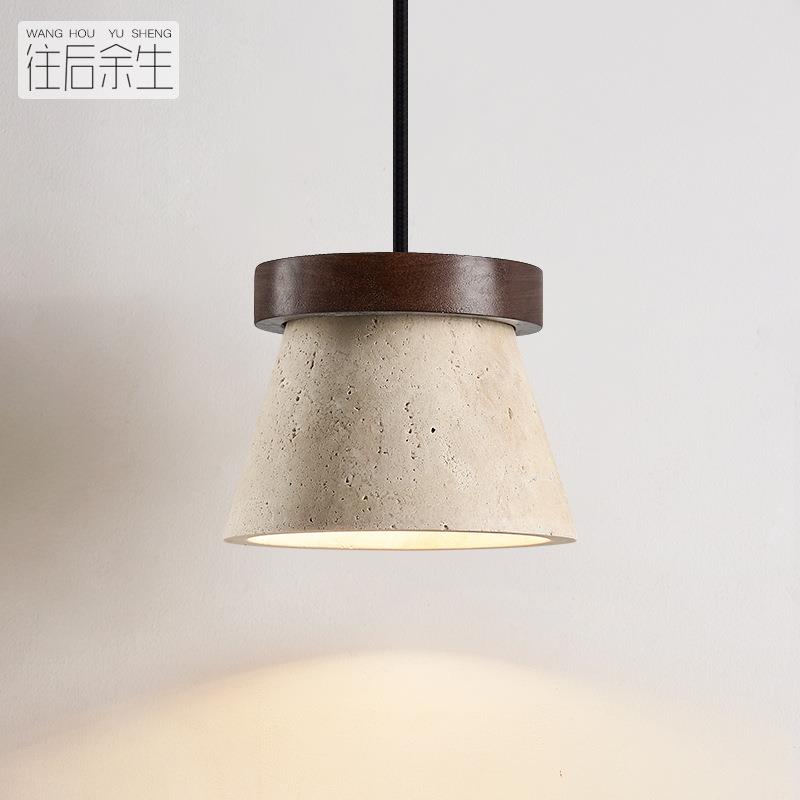 复古卧室床头吊灯感主卧法式奶油中古风实木可升降长线小吊灯