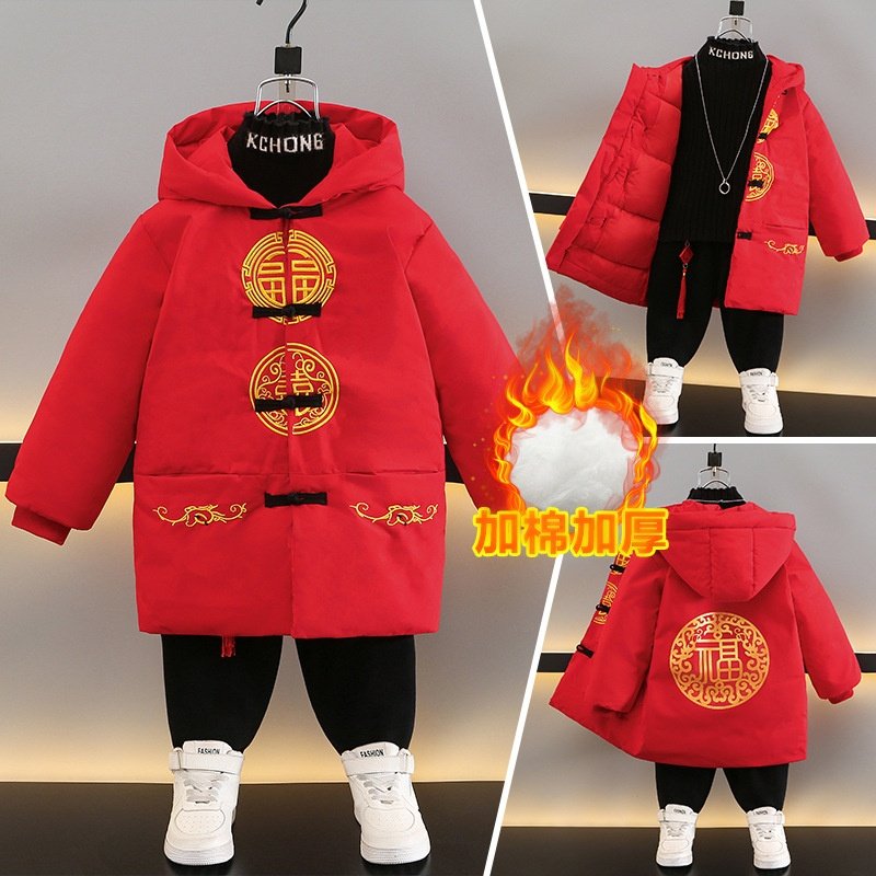 儿童汉服男童中国风唐装加厚棉服元旦女童拜年服中小童过新年喜庆,童装/婴儿装/亲子装,汉服,淘宝优惠券,粉丝福利购,淘宝优惠卷