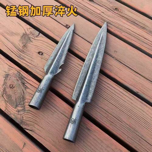 全钢矛头锰钢多功能祖鲁矛红缨枪头超厚猎猪霸王枪武术矛尖头铲子