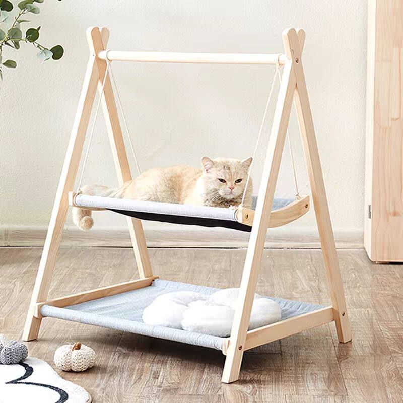 实木悬挂宠物摇床猫咪摇