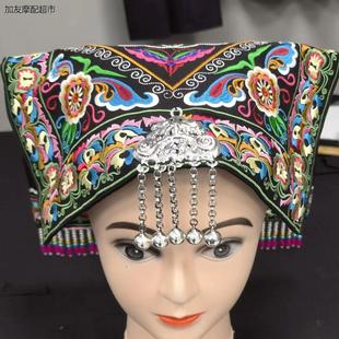 新款贵州布依族头帕壮族土家族少数民族头饰绣花银饰特色帽子头巾