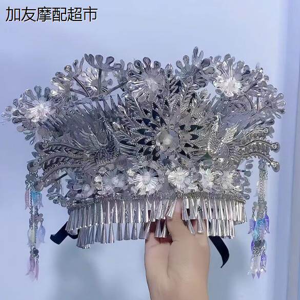 新款少数民族银饰帽子苗