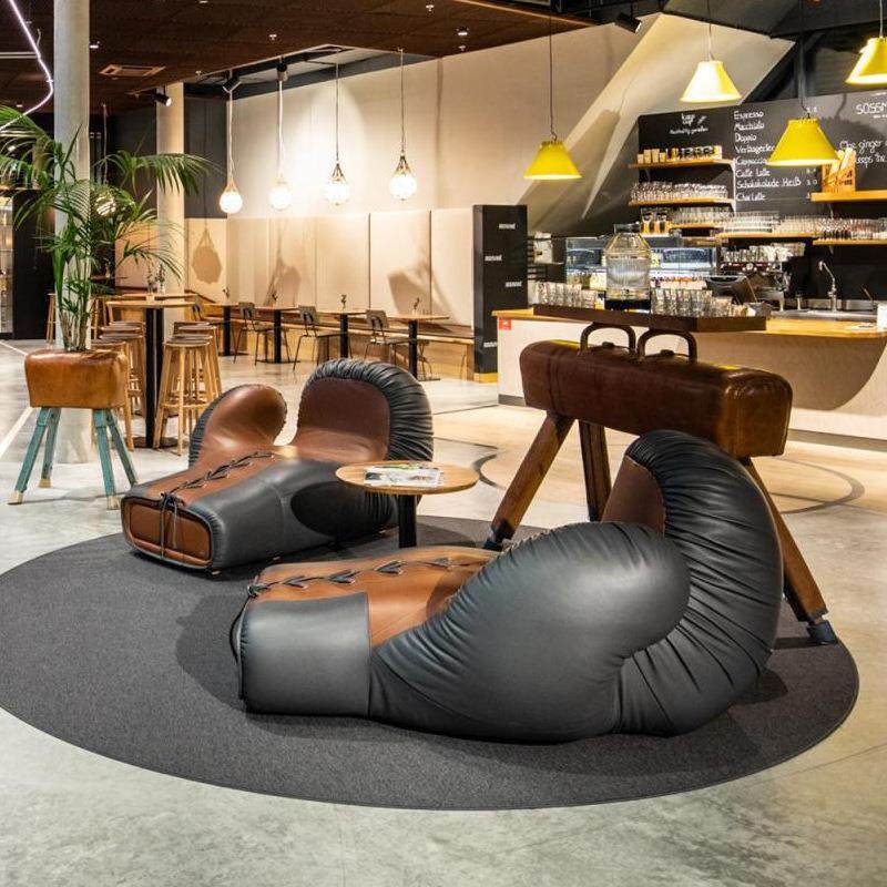 佛山家具厂意式健身房拳击手套沙发椅异形创意单人休闲躺椅懒人椅,住宅家具,皮布沙发,淘宝优惠券,粉丝福利购,淘宝优惠卷