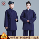 男春秋亚麻加厚绒款 斜襟三清领武当道服道袍秋冬女装 居士道士服装