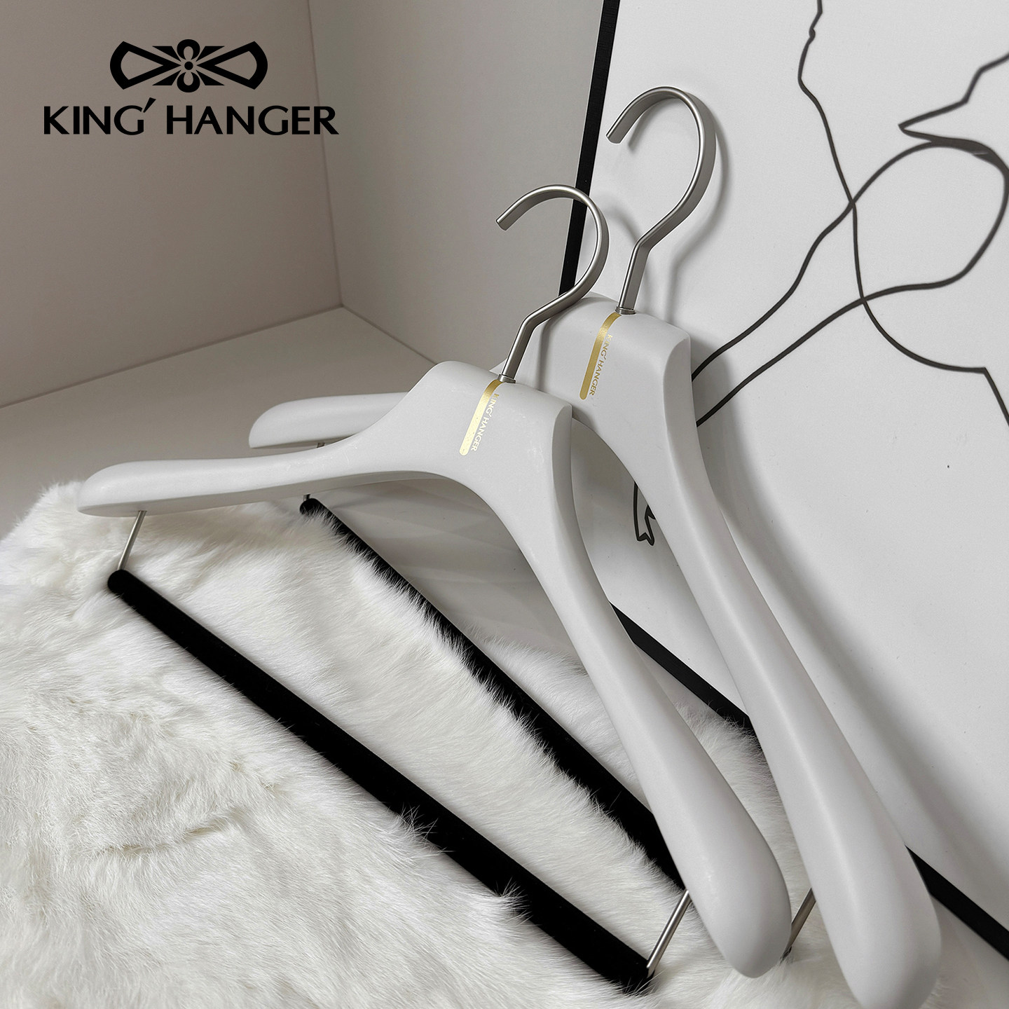 KH高端实木衣架白色高档西服大衣衣挂轻奢高级衣柜衣帽间木质衣撑,收纳整理,木质衣架,淘宝优惠券,粉丝福利购,淘宝优惠卷