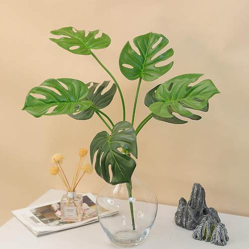 北欧仿真植物绿植龟背叶香芋叶假绿植仿真花家居室内装饰植物造景