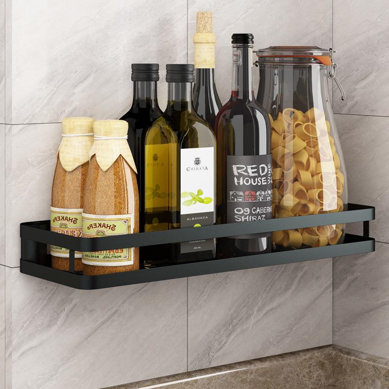 304不锈钢厨房置物架调味用品收纳免打孔多功能调料架卫生间壁挂M