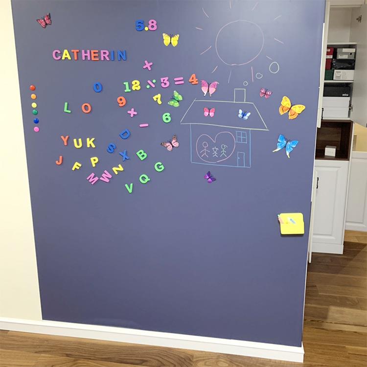 黑板墙贴磁性双层家用儿童房书写板戴灰色无尘粉笔板磁力黑板墙贴
