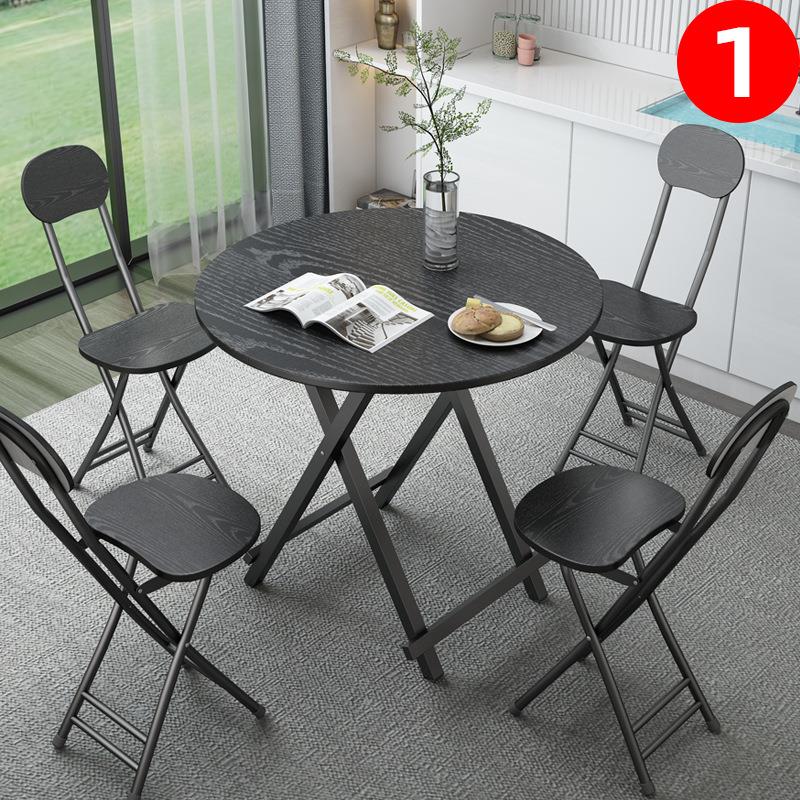 折叠餐桌家用小户型吃饭小圆桌简易折叠桌户外便携摆摊桌学习桌子