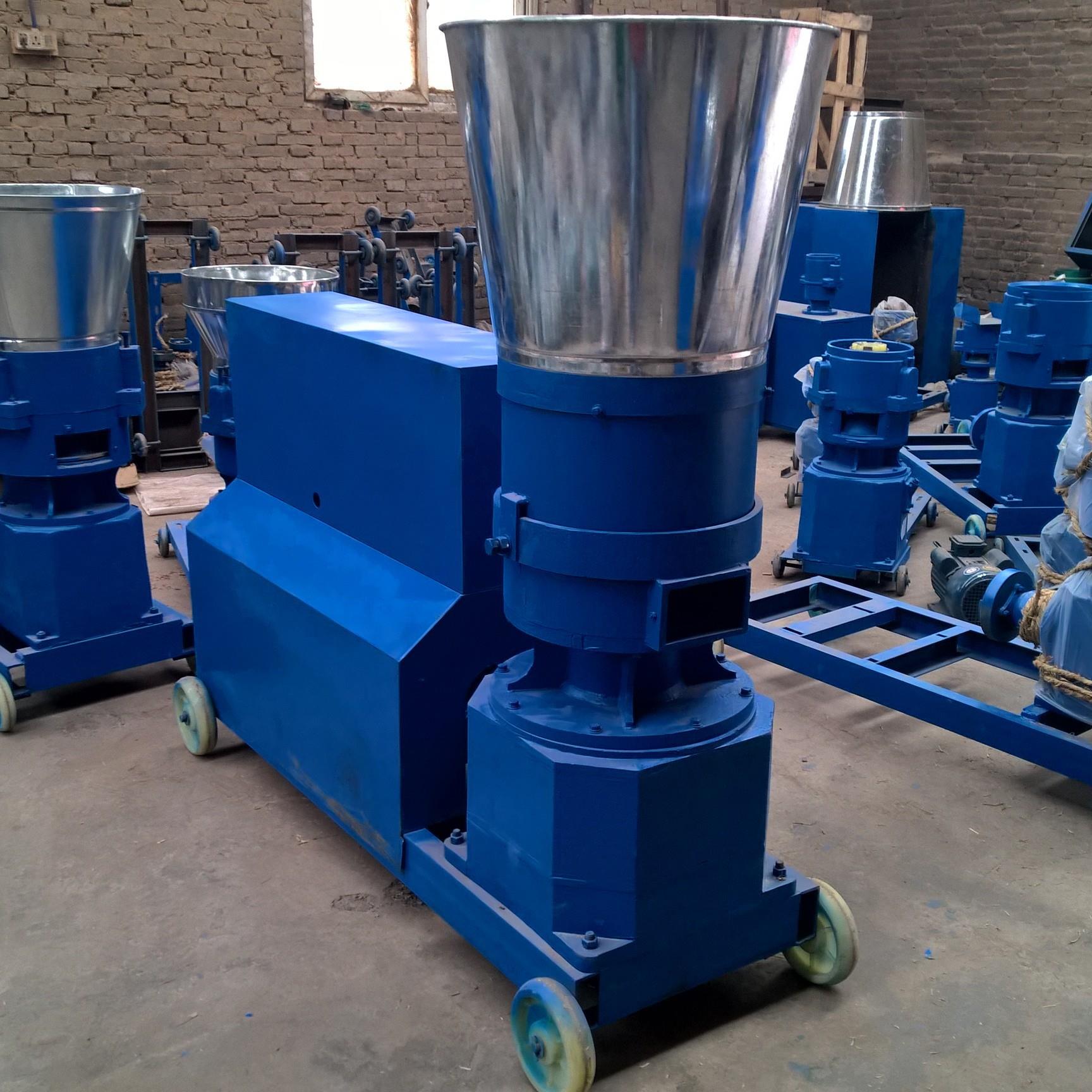 养鸡鸭兔饲料颗粒机 养殖户平模制粒机 规格齐全五谷颗粒机