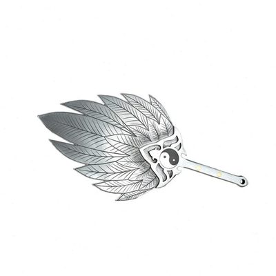 不锈钢白羽扇太极八卦扇三国诸葛扇手工茶道具摆件把玩收藏金属扇