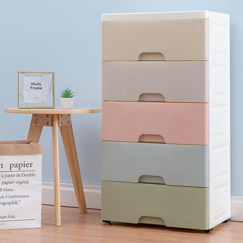 抽屉式大号收纳柜简易组装落地式塑料柜厨房夹缝储藏柜宝宝衣柜