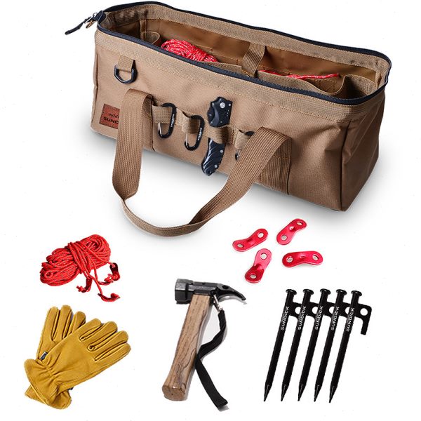 户外露营地钉锤子手提包天幕杆帐篷配件收纳包防水耐磨风绳整理包