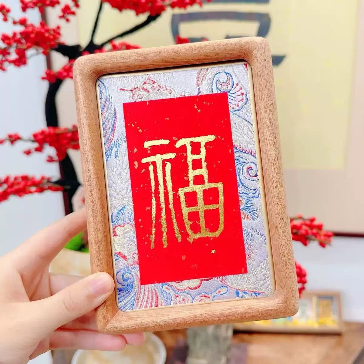 东魅有福相框马年有福手工书写贴金福宋锦相框新年相框文创摆件,家居饰品,桌面摆台画,淘宝优惠券,粉丝福利购,淘宝优惠卷