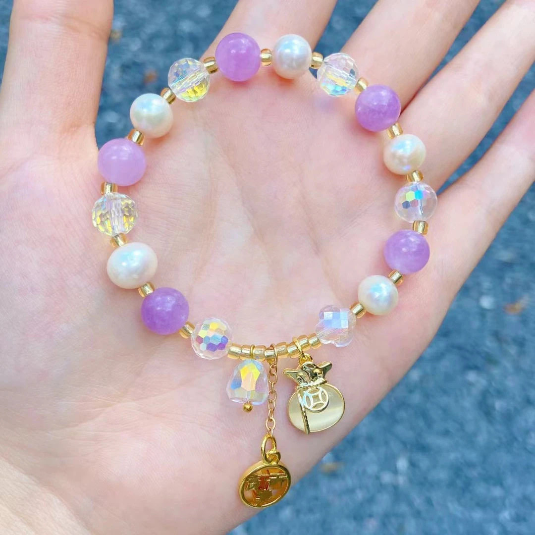 东魅福气满满手串紫白透亮福袋吊坠手串国风水晶手链ins风批发,饰品/流行首饰/时尚饰品新,链条,淘宝优惠券,粉丝福利购,淘宝优惠卷