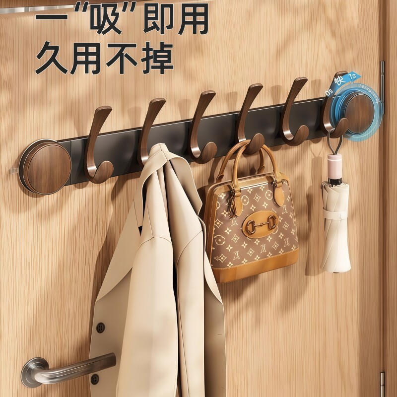 吸盘免打孔门后玄关挂钩挂衣架墙上壁挂玄关衣柜侧面衣服中古挂架