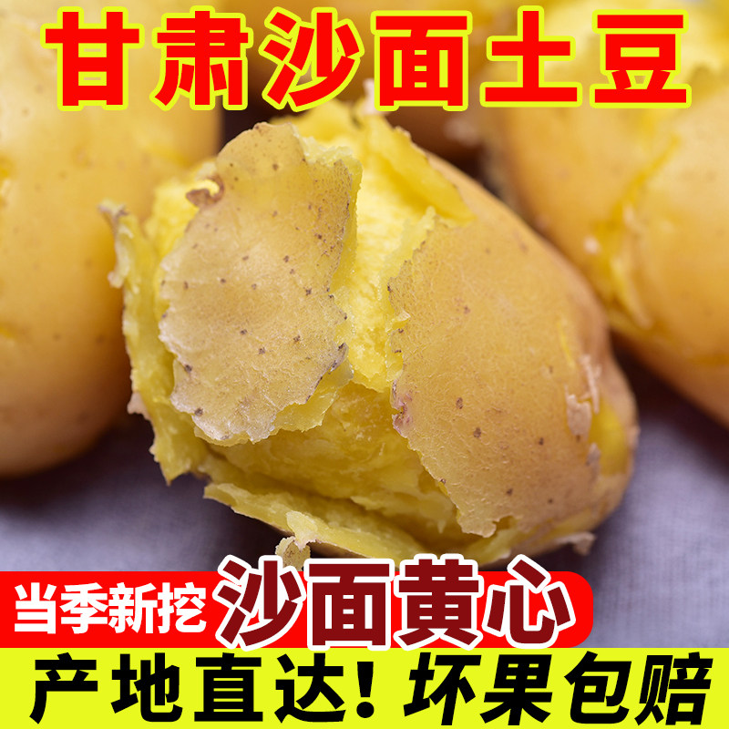 甘肃沙面黄心土豆2025年新鲜定西土豆面洋芋5斤9斤蔬菜黄皮粉土豆