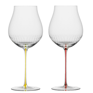 Moongril手工彩色杆轻奢水晶玻璃高脚红酒杯白葡萄酒杯子家用套装