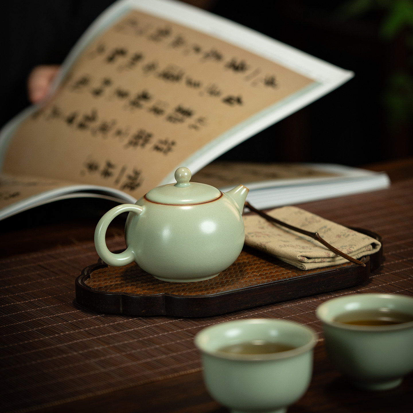 汝窑西施壶家用泡茶壶陶瓷功夫茶具汝瓷开片茶壶陶瓷手工单壶青瓷