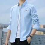 拓丽雅衬衫长袖修身休闲衬衣男士西装寸衫青年男装帅气百搭上衣